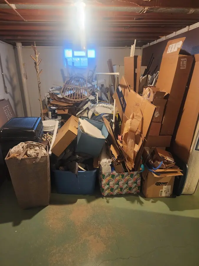 Roll-off dumpster container at job site for 4 Yard Dumpster Rental in Maidencreek